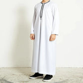 Mid East Islamic Men Clothes Muslim Fashion Abaya Men Embroidered Loose Stand Collar Long Robe Ethnic Style 2025 Man Jubba Thobe