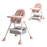 Baby High Chair 6 Months Plus, 2-in-1 with Footrest, Detachable Double Tray, Easy to Clean Feeding