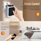 800W Mini Heater for Home Small Bathroom Heating Fans Wall Mounted PTC Ceramic with Remote Control Household