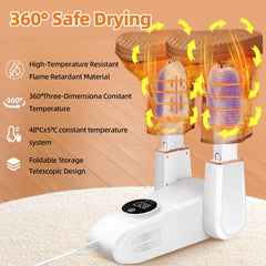 Shoe dryer with digital timer and temperature control