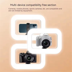Handheld Ring LED Rechargeable Fill Light Portable Mobile Phone Live Broadcast Photography Rabbit Cage Selfie Light