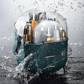 Green Elegant Makeup Storage Organizer Box with Drawers and Handle