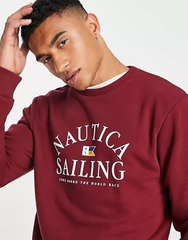 Mens Sweatshirt Nautica Brand Mens Sweatshirt Maroon Colour