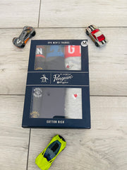 Original Penguin Mens 3X Pack Boxer Stretch Cotton Trunks Rich Underwear Gift Assorted Colours Uk Size S-XL