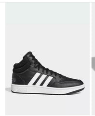 Adidas Hoops 3.0 Mid Classic Vintage Trainers Basketball UK 7.5 White Black