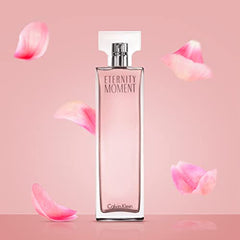 CALVIN KLEIN Eternity Moment - Eau de Parfum for Women - Floral Fragrance With Notes Of Lychee, Guava, Pomegranate, Peony, Sexy Musks, Rose Wood, Raspberry Cashmere - High Longevity - Spray 3.3oz