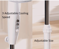 White Floor Standing Pedestal Fan 16 Inch Oscillating Cooling Electric 3 Speed