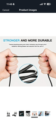 BUDI 1m/3ft USB-A to Lightning Charge/Sync Cable 2.4A Fast Charge Charging Durable Plug Electronic Cellphone Smartphone Charger Mobile