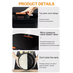 Electric Rice Cooker 5L Smart Household Multi-Cooker Heat Preservation Stewing Rice Cooker
