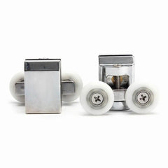 2Pcs Double Sliding Shower Glass Door Upper Rollers Wheel Runners DIY 23mm