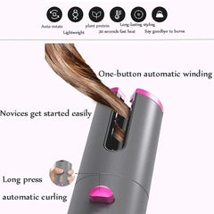 Automatic Hair Curler USB Charge Hair Curling Iron Curls Waves Hair Styling Tools Cordless Ceramic Curly Rotating Styler Women