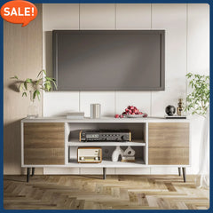 Modern TV Stand for 65 Inch TV – Entertainment Center with Storage Cabinet & Open Shelves (XMSJ)