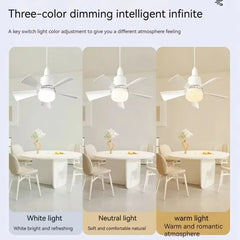 New Ceiling Fan LED With Light Remote Control Dimmable 30W E27 Base Modern Smart Wireless Fan Bedroom and Living Room Lighting