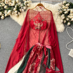 Sexy Perspective Women's Sexy Cosplay Costumes Asian RolePlay Suit 4 Pieces Chinese Midi Lingerie Geisha Kimono Hanfu Dress