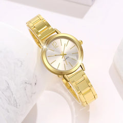 2PCS\Set Set Of Gold And Silver Couple Watches With Minimalist Elements Alloy Dial Strap And Best Gift For Watches