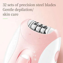 Kemei Women Epilator Electric Hair Removal Facial Body Lady Bikini，Legs，Arms，Armpit Hair Remover Underarms Rechargeable