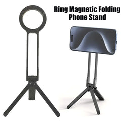 Magnetic Portable Alloy Phone Tripod Carabiner-Mounted For IPhone Dual-sided Magnetic Tripod Desk Mount Phone Handle Holder