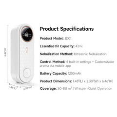 Essential Oil Diffuser with APP Control, Aroma Diffuser (Auto Spray, Desktop Wall Mountable) for Home Office, with Refill Liquid