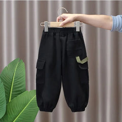 Spring and Autumn Kids Boys Pants 2024 New style Children's Handsome Cargo pants Cotton Boys Baby Casual Pants