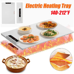 Food Electric Warming Tray Fast Heating Foldable Food Warmer Plate 140-212°F Adjustable Temperature  Keeps Food Hot Warming Tray