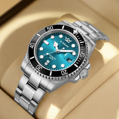 Men's Automatic Mechanical Watch – Business Luxury Style, Stainless Steel Bracelet, Water-Resistant & Luminous