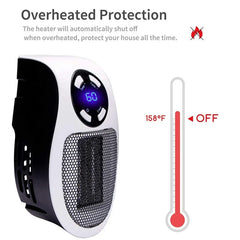 Portable Electric Heater Mini Radiator Plug in Wall with Remote Control Fast Heating Hand Warmer for Room Office Desk Use
