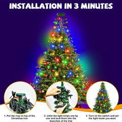 Christmas Tree Lights, RGBIC 400LED Smart Fairy String Lights with Top-Star Decor, Addressable Xmas Lights for Indoor Outdoor