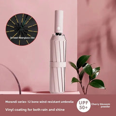 Umbrella Women's Rain and Weather Thickened Sunscreen UV Protection Automatic Parasol Folding Portable