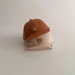 Cartoon Bear Baby Baseball Caps Solid Color Curly Brim Toddler Sun Visor Hats For Boy Girl Korean Casual Kids Baseball Cap 어린이모자