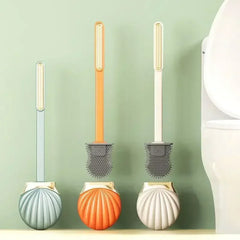 Shell toilet brush with no dead corners, household non punching toilet brush