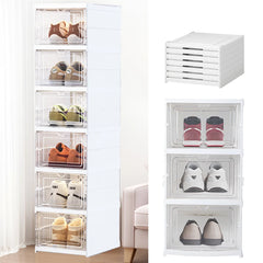 Shoes Box 3/6 Layer Shoe Storage Organizers Box Foldable Transparent Dustproof Shoe Rack Shelf Indoor Shoe Rack Organizer