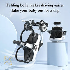 Lightweight Twin Baby Stroller with Canopy for Infants & Toddlers Portable Travel Twin Umbrella Stroller Compact Aluminum Frame