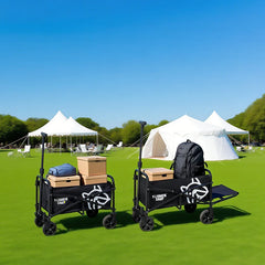 Outdoor camping mini cart, camping fashion item with simple design, anti pulley and adjustable pull rod, lightweight folding