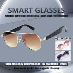 Fashion Sunglasses Smart Glasses Bluetooth 5.3 with Speaker Headphones UV400 Wireless Intelligent Lenses Audio Touch Hands-Free