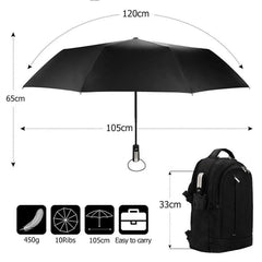 10 Ribs Portable Strong Frame Umbrella Strong Windproof Automatic Open Close Folding Umbrella Compact Travel for Men Women