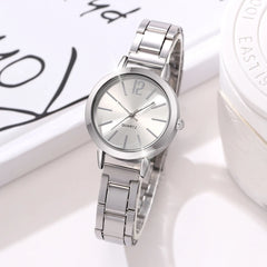 2PCS\Set Set Of Gold And Silver Couple Watches With Minimalist Elements Alloy Dial Strap And Best Gift For Watches
