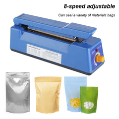 Electric Heat Sealing Machine Heat Sealer Hand Press Vacuum Food Plastic Bag Impulse Sealer Packaging Machine for Home Kitchen