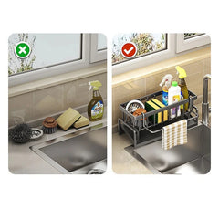 Sink Caddy Sponge Holder Sink Basket Brush Holder Dish Cloth Hanger Soap Rack Sink Stopper Holder Sponge Holder For Kitchen Sink