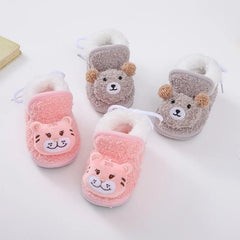Winter Snow Baby Boots Newborn Toddler Warm Boots Winter First Walkers Baby Girls Boys Shoes Soft Sole Cute Cartoon Snow Booties