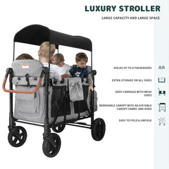 Baby strollers, foldable and portable, detachable sunshade, camping cart that can seat four children, Travel in autumn