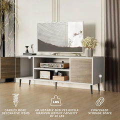 Modern TV Stand for 65 Inch TV – Entertainment Center with Storage Cabinet & Open Shelves (XMSJ)