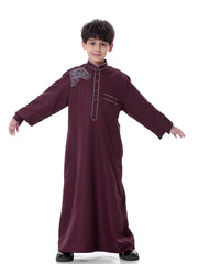 Arab Muslim Kids Boy Jubba Thobe Abaya Kimono Long Dress Caftan for Children Islamic Clothing Long Robes Dress Dubai Arab