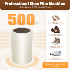 Automatic Shoe Film Machine Kit Shoe Cover Dispenser with 1 Roll Films Disposable Home Shoe Film Machine