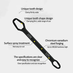 Double Ended Multifunctional Universal Wrench 8mm-22mm Self-Tightening Wrench Chrome Vanadium Steel Repair Tool