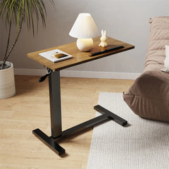 Bedside Laptop Desk with Hidden Wheels Rolling Sofa Side Table