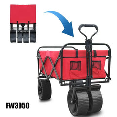 4 Wheels Portablefolding Beach Wagon 80KG Big Wheel Camping Folding Wagon Stroller Truck