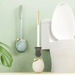 Shell toilet brush with no dead corners, household non punching toilet brush