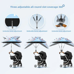 Universal UV Protection Umbrella Baby Strollers Tricycles Outdoor Activities Portable Easy to Use High-Quality Materials Durable