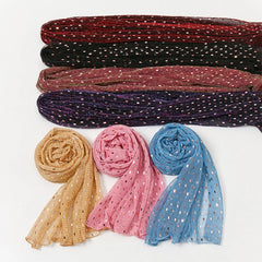 Glitter Shimmer Muslim Hijabs Fashion Solid Bubble Chiffon Scarf High Quality Shawl Scarves Silver Crinkle Woman Headscarf