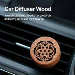 Wooden Aroma Diffuser  Car Essential Oil Diffuser Car Vent Clip Wooden Carved Aromatherapy Diffuser Car Air Freshener Auto Decor